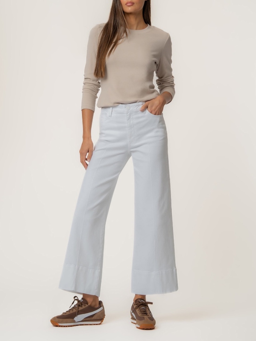 Kut from the Kloth Meg High Rise Wide Leg Size 22 / Optic White
